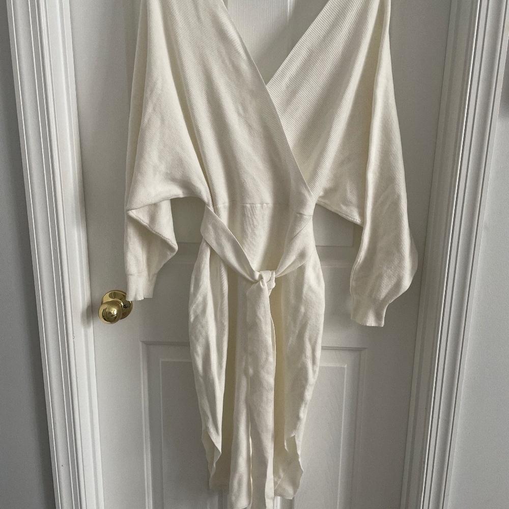 Womens Cream/Ivory Sweater Dress